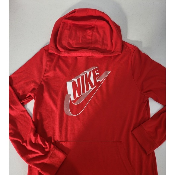 Vintage Y2K Nike Long Sleeve‎ Pullover Hoodie Sportwear Red And White - Picture 4 of 9